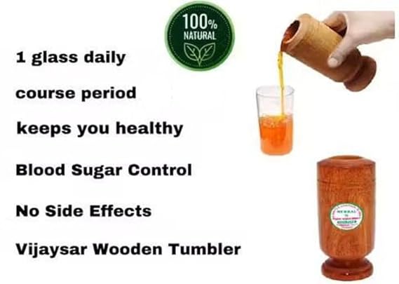 Vijaysar Wooden Glass for Sugar Control – Ayurvedic Wellness Tumbler