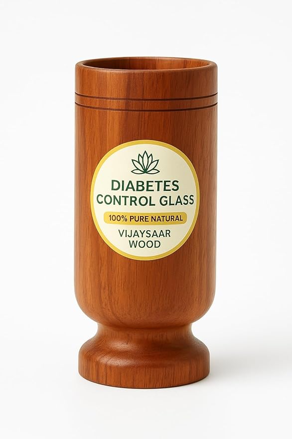 Vijaysar Wooden Glass for Sugar Control – Ayurvedic Wellness Tumbler
