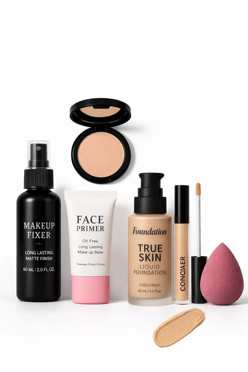 All-in-One Makeup Kit (Foundation, Primer, Fixer & Blender Set)